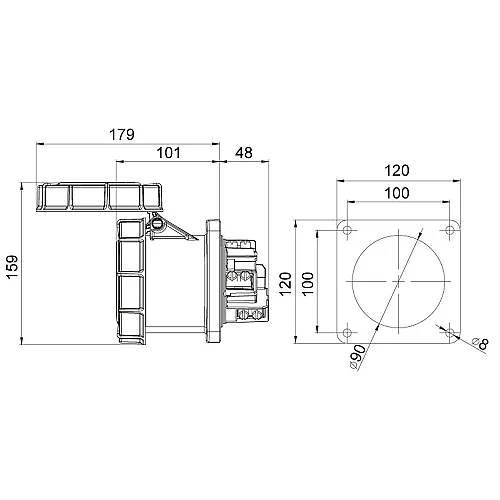 Mete Enerji 406540 5X125A Makine Priz Düz Ip67 - 2
