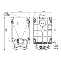 Mete Enerji 406623 5X63A Duvar Priz Eğik Gövdeli Ip44 - 2