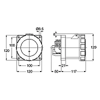 Mete Enerji T13451 5X125A Makine Priz Düz Ip67 - 2