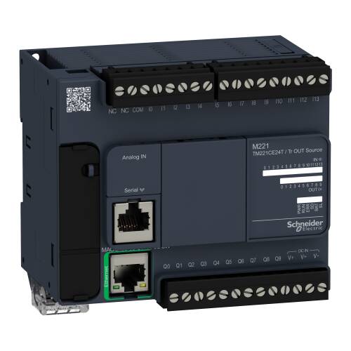 Modicon M221 PLC Kompakt Tip Ethernetli 24 V DC 14 /10 T 2 x 0-10V / - 1 x RS485 - 1