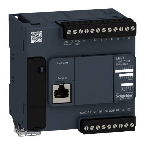 Modicon M221 PLC Kompakt Tip Ethernetsiz 100-240 V AC 9 / 7 R 2 x 0-10V / - 1 x RS485 - 1