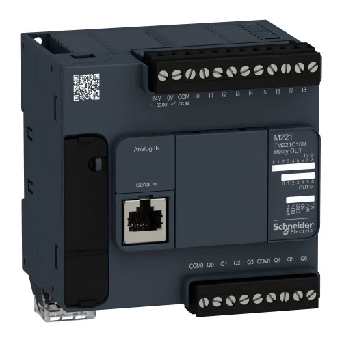 Schneider Electric TM221C16R Modicon M221 PLC Kompakt Tip Ethernetsiz 100-240 V AC 9 / 7 R 2 x 0-10V / - 1 x RS485 - 1