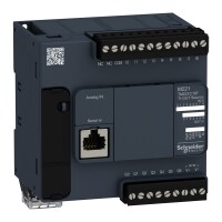 Modicon M221 PLC Kompakt Tip Ethernetsiz 24 V DC 9 / 7 T 2 x 0-10V / - 1 x RS485 - 1