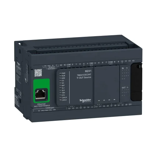 Schneider Electric TM241CEC24T Modicon M241 PLC Kompakt Tip Ethernetli 24 V DC 14 / 10 T - 1 x CanOpen, 1 x Ethernet , 2 x RS4855 - 1