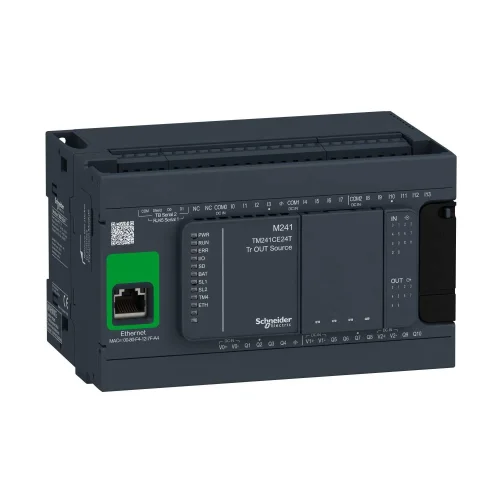 Schneider Electric TM241CE24T Modicon M241 PLC Kompakt Tip Ethernetli 24 V DC 14 / 10 T - 1 x Ethernet , 2 x RS485 - 1