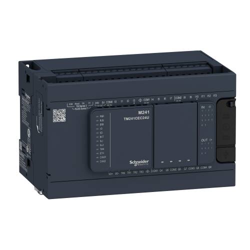Modicon M241 PLC Kompakt Tip Ethernetsiz 100-240 V AC 14 / 10 R - 2 x RS485 - 1