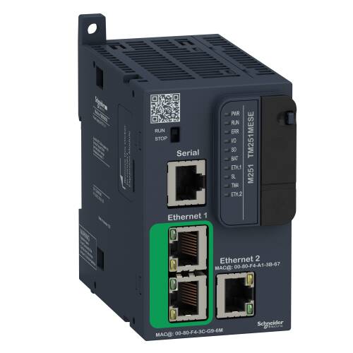 Modicon M251 PLC Ethernetli 24V DC PLC M251-2 X ETHERNET 2 x Ethernet, 1 x Serial - 1