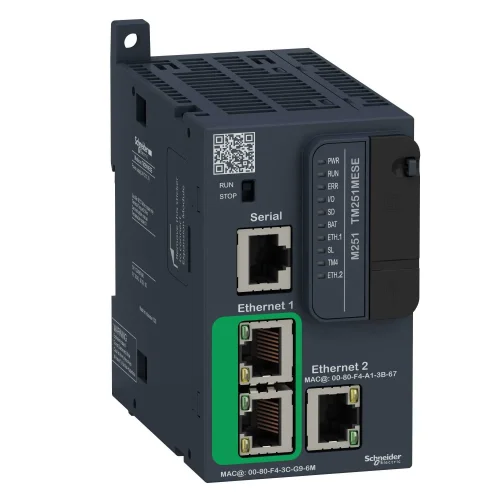 Schneider Electric TM251MESE Modicon M251 PLC Ethernetli 24V DC PLC M251-2 X ETHERNET 2 x Ethernet, 1 x Serial - 1