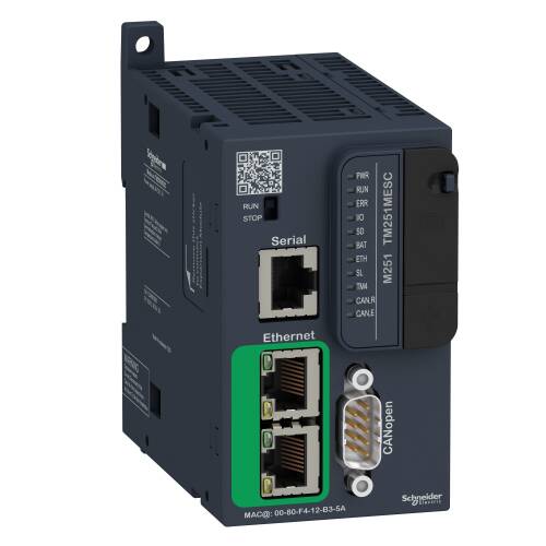 Modicon M251 PLC Ethernetli 24V DC PLC M251-ETHERNET+CAN 1 x CanOpen, 2 x Ethernet, 1 x Serial - 1