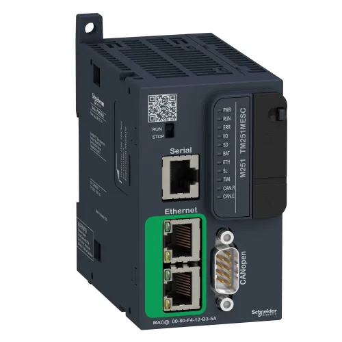 Schneider Electric TM251MESC Modicon M251 PLC Ethernetli 24V DC PLC M251-ETHERNET+CAN 1 x CanOpen, 2 x Ethernet, 1 x Serial - 1