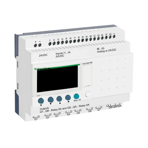 Schneider Electric SR3B261BD Modüler Akıllı Röle Zelio Logic - 26 G Ç - 24 V Dc - Saat - Ekran - 1