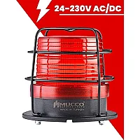 Mucco SNT-112-B-KFS-4 Buzzer'sız Koruma Kafesli Maxi Volt Sinyal İşareti - Kırmızı - 1