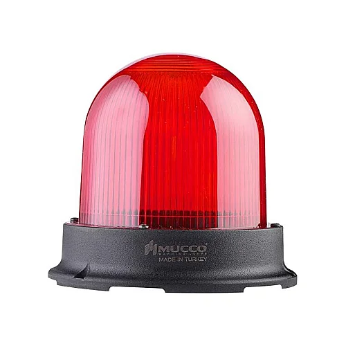 Mucco SNT-1215-5 85-250V AC/DC Buzzer'lı 125 Serisi Sinyal Fenceli - Kırmızı - 1