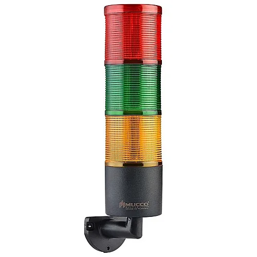 Mucco SNT-7012-CB3-L 220V AC Yanıp Sönen Buzzer'lı Üç Katmanlı Duvar Yığınlı Işıklar Uzatmasız - 1