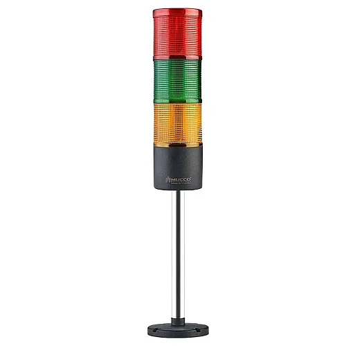 Mucco SNT-7012-SB3-20U 12-24V AC/DC Flaşörlü Buzzer'sız Üç Katmanlı 20cm Yüzey Yığın Işıkları - 1