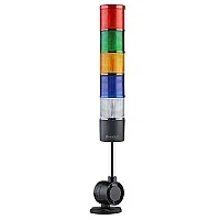 Mucco SNT-7013-FB5-D-10U 12-24V AC/DC Flaşörlü Buzzer'sız Beş Katmanlı 10cm Katlanabilir Taban Yığın Işıkları - 1
