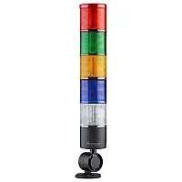 Mucco SNT-7013-S5-D 12-24V AC/DC Sabit Işık Buzzer'sız Uzantı Olmadan Beş Katmanlı Katlanabilir Taban Yığın Işıkları - 1