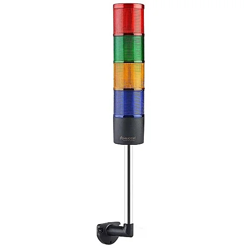 Mucco SNT-7022-CB4-L-20U 12-24V AC/DC Flaşörlü Buzzer'sız Dört Katmanlı 20cm Duvar Yığınlı Işıklar - 1