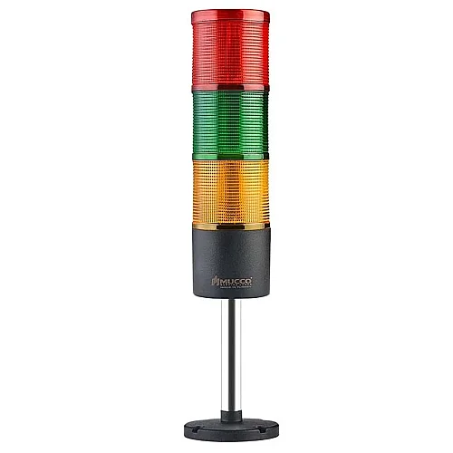 Mucco SNT-7022-DB3-10U 12-24V AC/DC Flaşörlü Buzzer'sız Üç Katmanlı 10cm Yüzey Yığın Işıkları - 1