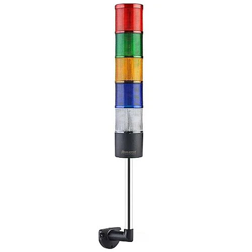 Mucco SNT-7022-DB5-L-20U 12-24V AC/DC Flaşörlü Buzzer'sız Beş Katmanlı 20cm Duvar Yığınlı Işıklar - 1