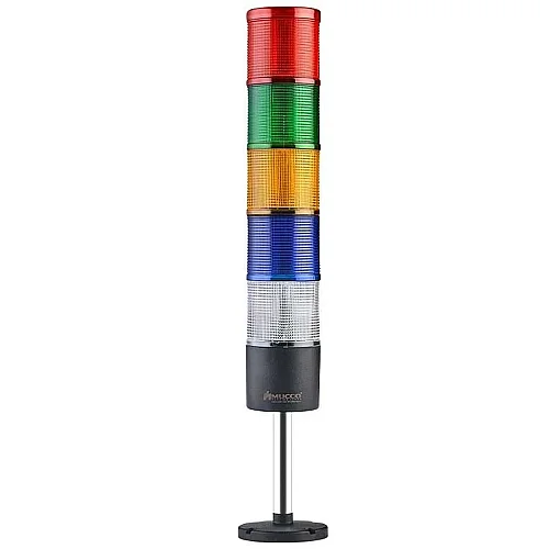 Mucco SNT-7022-FB5-10U 12-24V AC/DC Flaşörlü Buzzer'sız Beş Katmanlı 10cm Yüzey Yığın Işıkları - 1