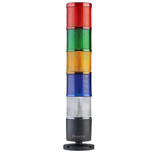 Mucco SNT-7022-FB5 40-250V AC/DC Flaşörlü Buzzer'lı Uzantı Olmadan Beş Katmanlı Yüzey Yığın Lambaları - 1