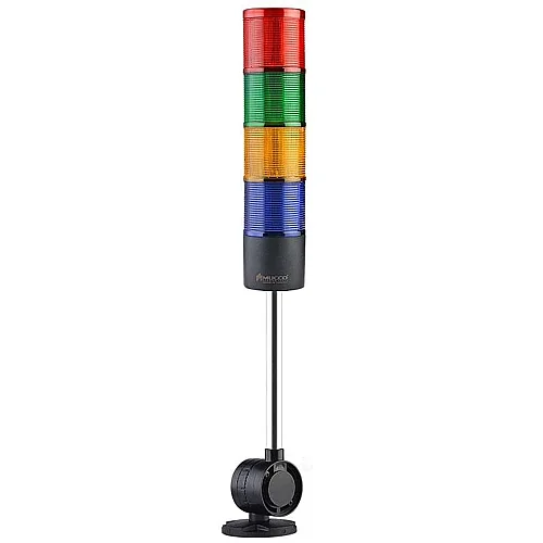 Mucco SNT-7022-S4-D-20U 12-24V AC/DC Flaşörlü Buzzer'sız Dört Katmanlı 20cm Katlanabilir Taban Yığın Işıkları - 1