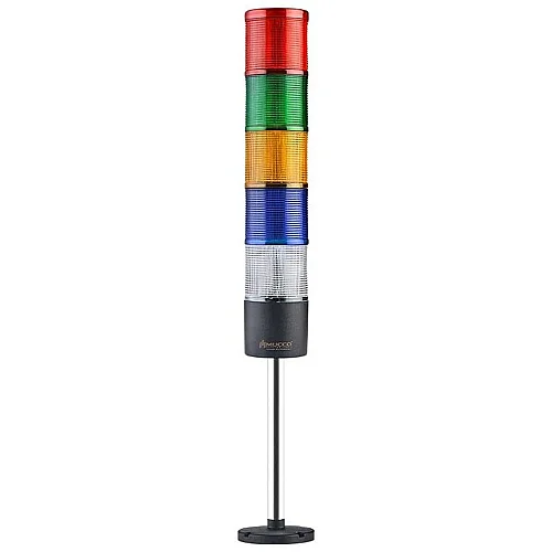 Mucco SNT-7024-D5-20U 12-24V AC/DC Flaşörlü Buzzer'sız Beş Katmanlı 20cm Yüzey Yığın Işıkları - 1