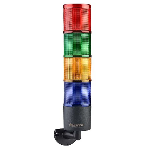 Mucco SNT-7024-F4-L 24V DC Flaşörlü Buzzer'sız Dört Katmanlı Duvar Yığınlı Işıklar Uzatmasız - 1
