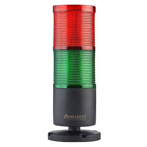 Mucco SNT-7024-FB2 24V DC Flaşörlü Buzzer'lı İki Katmanlı Yüzey Yığın Lambaları Uzatmasız - 1