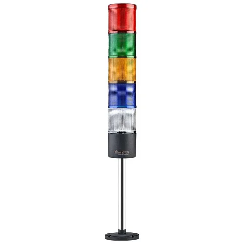 Mucco SNT-7024-S5-20U 12-24V AC/DC Flaşörlü Buzzer'sız Beş Katmanlı 20cm Yüzey Yığın Işıkları - 1