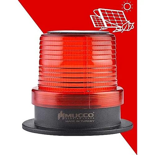 Mucco SNT-915-SL-1 Güneş Enerjili Sinyal İşareti - Kırmızı - 1
