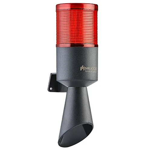 Mucco SNT-B7022-C1-1 12-24V AC/DC Sabit Işık-Flaşör B70 Kuru Temas Uyarı Kornaları - Kırmızı - 1