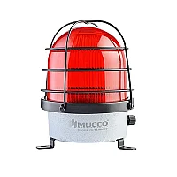 Mucco SNT-D12513-B-KFS-1 12-24V AC/DC Buzzer'lı D125 Serisi Ağır Hizmet Uyarı Lambası Ve Koruma Kafesi - Kırmızı - 1