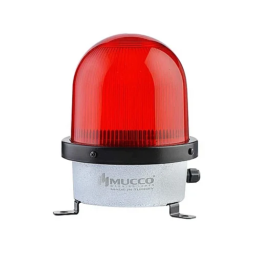 Mucco SNT-D12522-5 12-24V AC/DC Buzzer'lı D125 Serisi Ağır Hizmet Uyarı Işığı - Kırmızı - 1