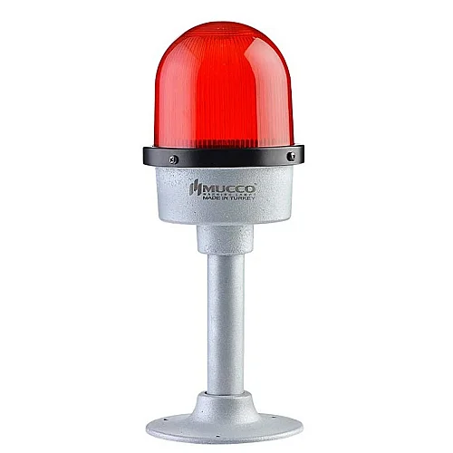Mucco SNT-DU12513-B-3 12-24V AC/DC Buzzer'sız Du125 Serisi Ağır Hizmet Uyarı Işığı - Kırmızı - 1