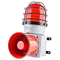 Mucco SNT-E12548-D-5 85-250V AC/DC E125 Serisi Ağır Hizmet Uyarı Lambası Ve Koruma Kafesli - Kırmızı - 1