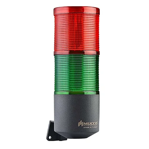 Mucco SNT-K7022-F2 12-24V AC/DC Sabit Işık-Flaşör K70 İki Katmanlı Kuru Temaslı Led Uyarı Kornları - 1