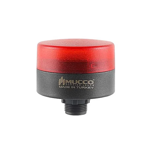 Mucco SNT-MS715-SB-4 24V AC/DC Flaşörlü Buzzer'lı 70 Serisi Nut Bağlı Mini Sinyal Beacon - Kırmızı - 1