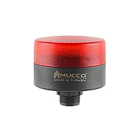 Mucco SNT-MS725-FB-4-30T 24V AC/DC Flaşörlü Buzzer'lı 70 Serisi Nut Bağlı Mini Sinyal Beacon - Kırmızı - 1