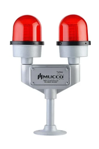 Mucco SNT-U125-DT2-22-2 85-260V AC/DC İki Kollu Uçak İkaz Lambası Yeşil - 1