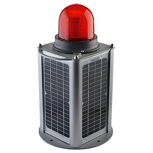 Mucco SNT-U125-SLT25-5 Güneş Panelli Yüzeye Montaj Engel Işığı - Kırmızı - 1