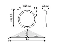 Nade 10971 15W Radar Sensörlü 3 Saat Acil Aydınlatma Süreli Sıva Üstü Led Aydınlatma IP44 - 2