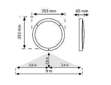 Nade 10971 15W Radar Sensörlü 3 Saat Acil Aydınlatma Süreli Sıva Üstü Led Aydınlatma IP44 - 2