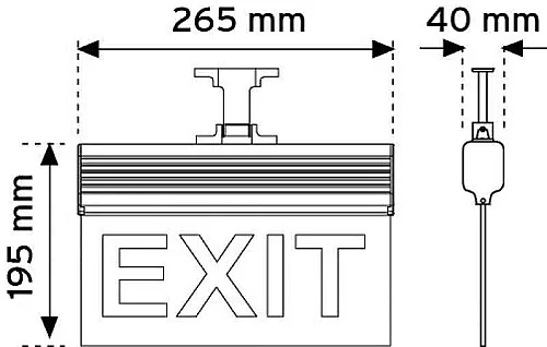 Nade 17120 265MM-N12 Aşağıya Çift Yönlü Led'li Acil Yönlendirme Armatürü 3 Saat Aydınlatma Süresi IP20 - 3