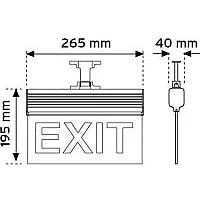 Nade 17120 265MM-N15 Exit Çıkış Yazılı Çift Yönlü Led'li Acil Yönlendirme Armatürü 3 Saat Aydınlatma Süresi IP20 - 3