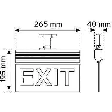 Nade 17120 265MM-N15 Exit Çıkış Yazılı Çift Yönlü Led'li Acil Yönlendirme Armatürü 3 Saat Aydınlatma Süresi IP20 - 3