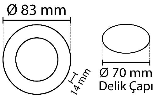 Noas YL10-0301 3W 3200K Gün Işığı Sıva Altı Slim Led Panel - 2