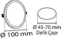 Noas YL12-1001 10W 3200K Gün Işığı Ayarlanabilir Sıva Altı Slim Led Panel - 2