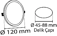 Noas YL12-1800 18W 6500K Beyaz Işık Ayarlanabilir Sıva Altı Slim Led Panel - 2